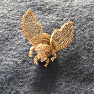 Vintage Monet silver bug, bee, fly pin brooch